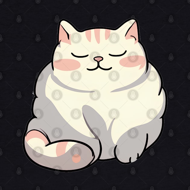 Chubby sleepy cat by InkPulse